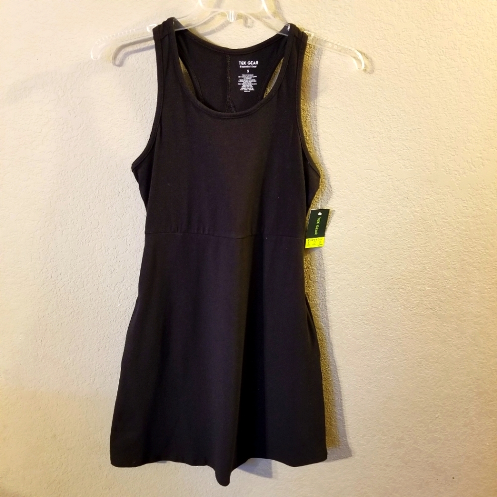 Tek Gear New Women's Black Sleeveless‎ Racer Back Dress with Pockets Size Small